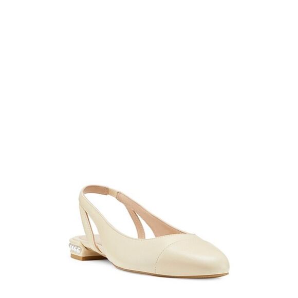 Stuart Weitzman Pearl Embellished Slingback Flats, New, Size US 9 - Picture 2 of 7